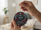 Gothic Heart & Roses Ceramic Ornament (Double‑Sided) - Divine Mystic Moons