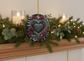 Gothic Heart & Roses Ceramic Ornament (Double‑Sided) - Divine Mystic Moons