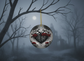 Gothic Thorned Heart & Red Roses Ceramic Ornament (Double‑Sided) - Divine Mystic Moons