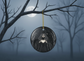 Gothic Witch & Glowing Heart Ceramic Ornament (Double‑Sided) - Divine Mystic Moons