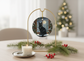 Moonlit Winter Black Cat Ceramic Ornament (Double‑Sided) - Divine Mystic Moons