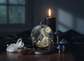 Moonlit Mushroom Witch Ceramic Ornament (Double‑Sided) - Divine Mystic Moons