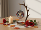 Autumn Pentacle & Stags Ceramic Ornament (Double‑Sided) - Divine Mystic Moons