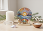 Rainbow Solstice Star Ceramic Ornament (Double‑Sided) - Divine Mystic Moons