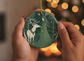 Ethereal Green Stag Goddess, Yule Witch Ceramic Ornament (Double‑Sided) - Divine Mystic Moons