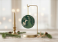 Ethereal Green Stag Goddess, Yule Witch Ceramic Ornament (Double‑Sided) - Divine Mystic Moons