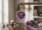 Purple Skull & Roses Ceramic Ornament (Double‑Sided) - Divine Mystic Moons