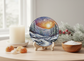 Solstice Sun Swirl Ceramic Ornament (Double‑Sided) - Divine Mystic Moons