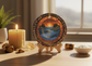 Sunset River Filigree Ceramic Ornament (Double‑Sided) - Divine Mystic Moons