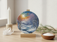 Winter Sunrise River Ceramic Ornament (Double‑Sided) - Divine Mystic Moons