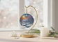 Winter Sunrise River Ceramic Ornament (Double‑Sided) - Divine Mystic Moons