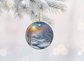 Winter Sunrise River Ceramic Ornament (Double‑Sided) - Divine Mystic Moons
